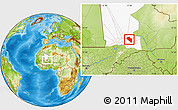 Physical Location Map of Modiakoye, highlighted grandparent region