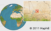 Satellite Location Map of Modiakoye