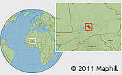 Savanna Style Location Map of Modiakoye