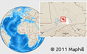 Shaded Relief Location Map of Modiakoye, highlighted parent region