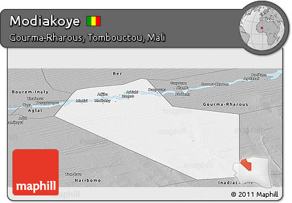 Gray Panoramic Map of Modiakoye