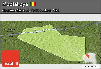 Physical Panoramic Map of Modiakoye, darken