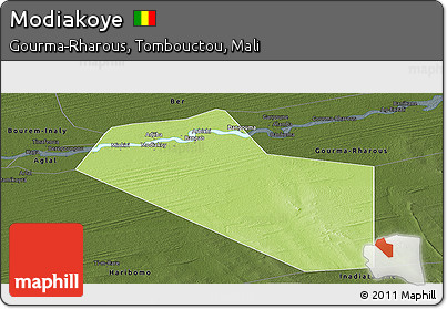 Physical Panoramic Map of Modiakoye, darken
