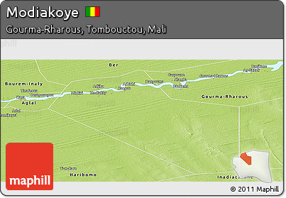 Physical Panoramic Map of Modiakoye