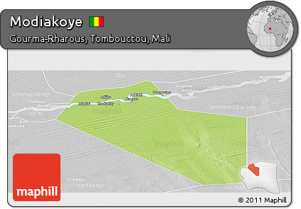 Physical Panoramic Map of Modiakoye, lighten, desaturated