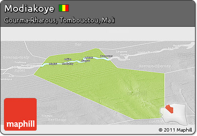 Physical Panoramic Map of Modiakoye, lighten, desaturated