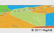 Physical Panoramic Map of Modiakoye, political outside