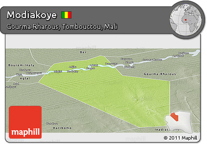 Physical Panoramic Map of Modiakoye, semi-desaturated
