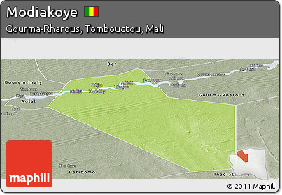 Physical Panoramic Map of Modiakoye, semi-desaturated