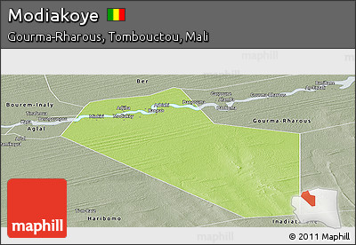 Physical Panoramic Map of Modiakoye, semi-desaturated