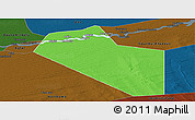 Political Panoramic Map of Modiakoye, darken