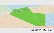 Political Panoramic Map of Modiakoye, lighten