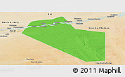 Political Panoramic Map of Modiakoye, satellite outside