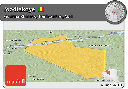 Savanna Style Panoramic Map of Modiakoye