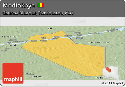 Savanna Style Panoramic Map of Modiakoye