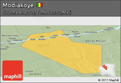 Savanna Style Panoramic Map of Modiakoye