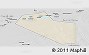 Shaded Relief Panoramic Map of Modiakoye, desaturated