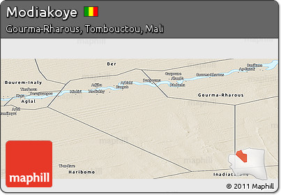 Shaded Relief Panoramic Map of Modiakoye