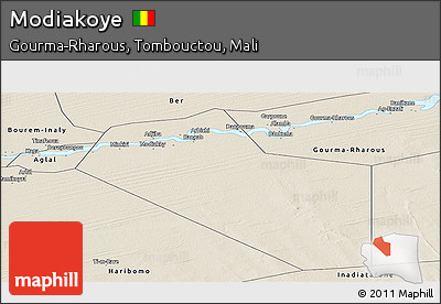Shaded Relief Panoramic Map of Modiakoye