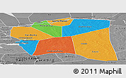 Political Panoramic Map of Gourma-Rharous, desaturated
