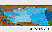 Political Shades Panoramic Map of Gourma-Rharous, darken