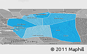 Political Shades Panoramic Map of Gourma-Rharous, desaturated