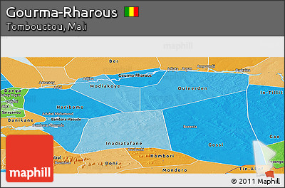 Political Shades Panoramic Map of Gourma-Rharous