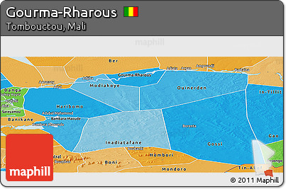 Political Shades Panoramic Map of Gourma-Rharous