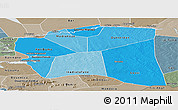 Political Shades Panoramic Map of Gourma-Rharous, semi-desaturated