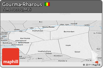 Silver Style Panoramic Map of Gourma-Rharous