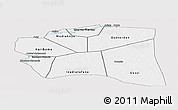 Silver Style Panoramic Map of Gourma-Rharous, single color outside