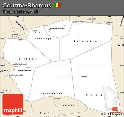 Classic Style Simple Map of Gourma-Rharous