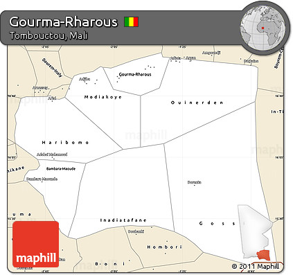 Classic Style Simple Map of Gourma-Rharous