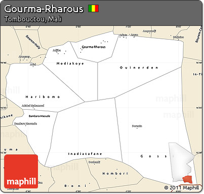 Classic Style Simple Map of Gourma-Rharous
