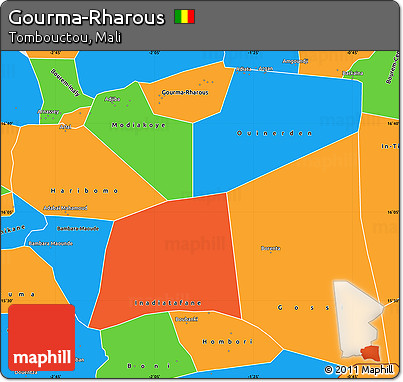 Political Simple Map of Gourma-Rharous