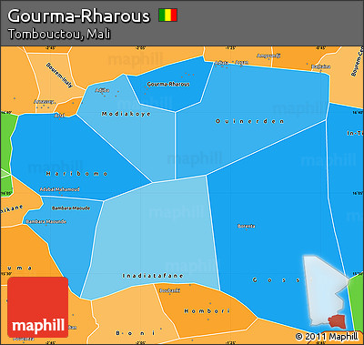 Political Shades Simple Map of Gourma-Rharous