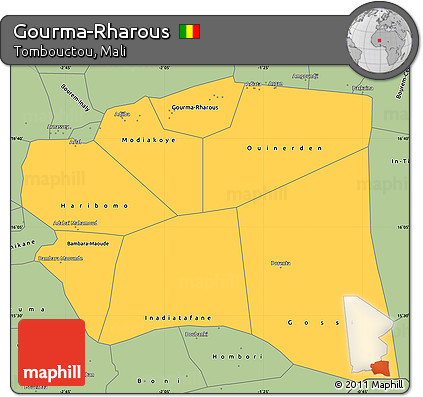 Savanna Style Simple Map of Gourma-Rharous