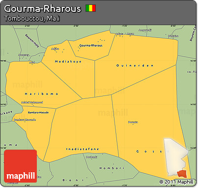 Savanna Style Simple Map of Gourma-Rharous
