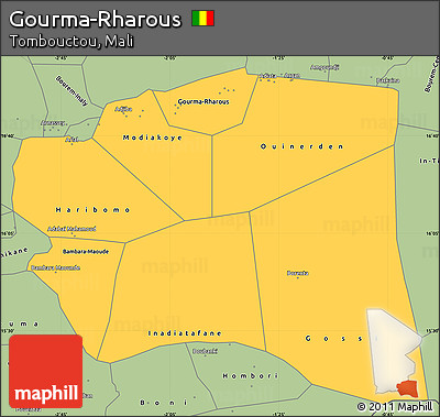 Savanna Style Simple Map of Gourma-Rharous
