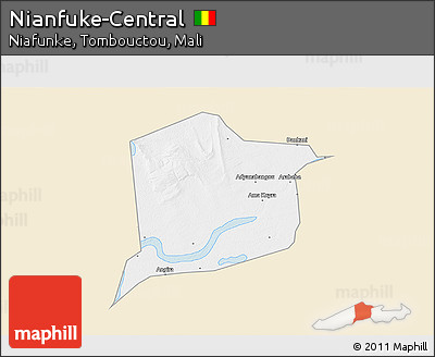 Classic Style 3D Map of Nianfuke-Central, single color outside