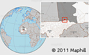 Gray Location Map of Nianfuke-Central, highlighted country, highlighted grandparent region