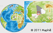 Physical Location Map of Nianfuke-Central, highlighted country, highlighted grandparent region, within the entire country