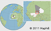 Savanna Style Location Map of Nianfuke-Central, highlighted country, highlighted grandparent region, within the entire country