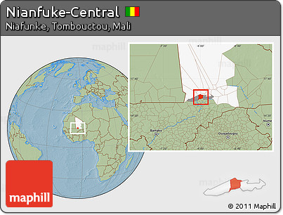 Savanna Style Location Map of Nianfuke-Central, highlighted parent region, highlighted grandparent region, hill shading