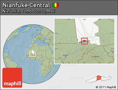 Savanna Style Location Map of Nianfuke-Central, highlighted parent region, highlighted grandparent region, hill shading