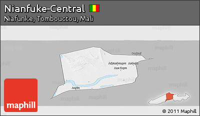 Gray Panoramic Map of Nianfuke-Central, single color outside