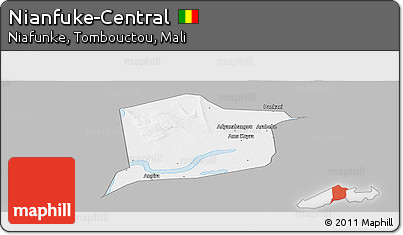Gray Panoramic Map of Nianfuke-Central, single color outside