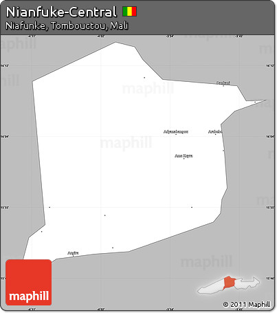 Gray Simple Map of Nianfuke-Central, single color outside