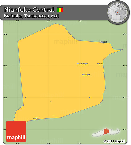 Savanna Style Simple Map of Nianfuke-Central, single color outside