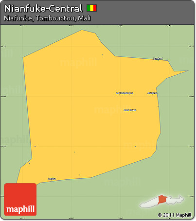 Savanna Style Simple Map of Nianfuke-Central, single color outside